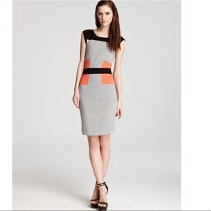 French Connection gray color block dress